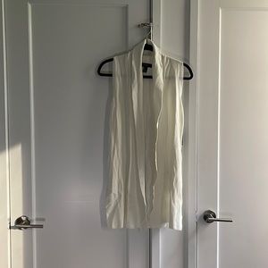 Forever 21 long cardigan/vest/open front sweater - size small - cream